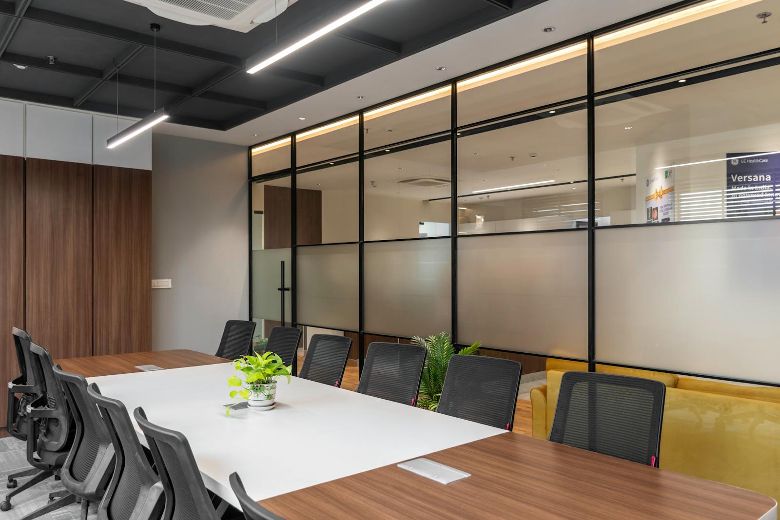 Modern office meeting room used for furniture layout and project design discussions