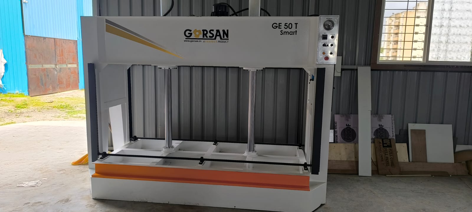 Pressing machine at RD Enterprises workshop